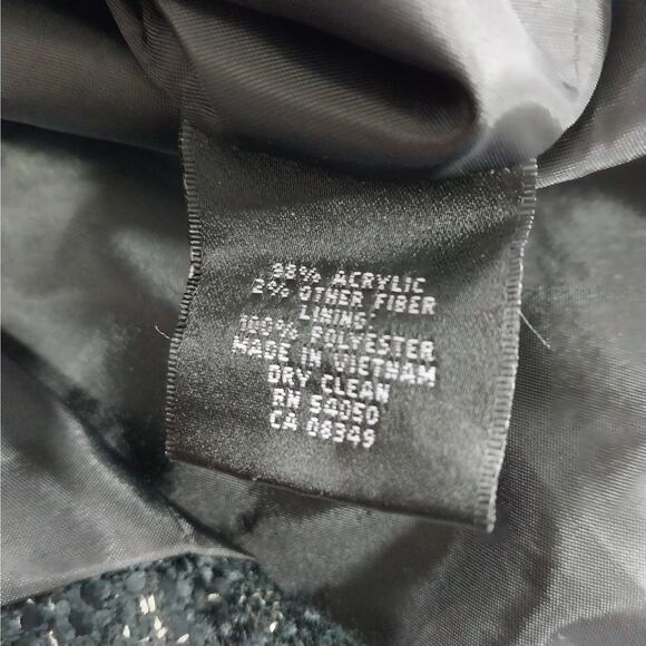 NWOT! KASPER! BLACK & SILVER METALLIC PLAID NUBBY FINISH SKIRT SUIT SET! SZ 14 - Picture 12 of 13